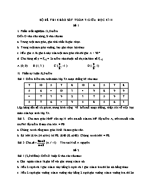 Bộ 6 đề thi khảo sát giữa học kì II môn Toán Lớp 7